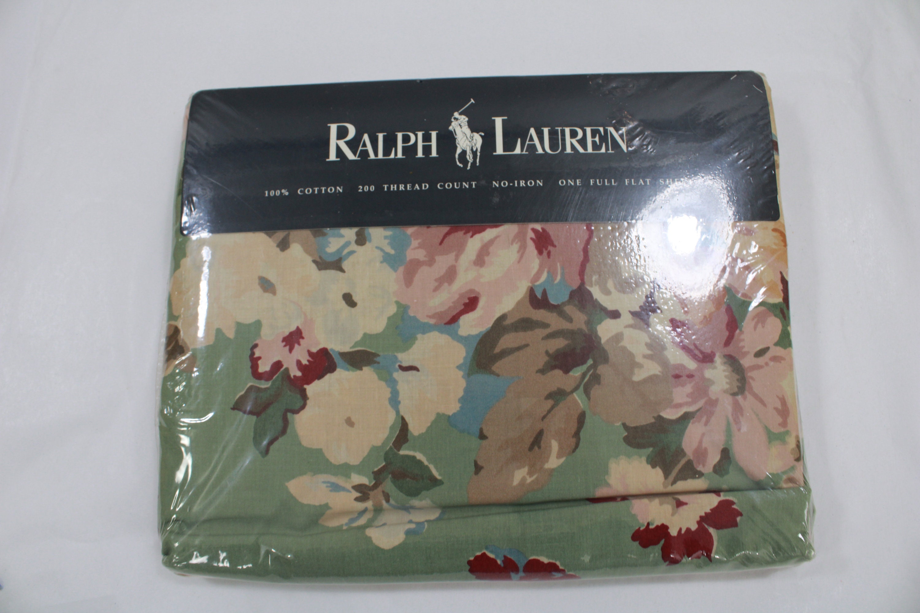 Ralph Lauren FULL Flat Sheet Melanie Floral Green Cotton - Etsy