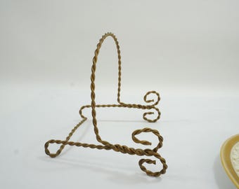 Plate Holder, Decorative Plate Stand, Twisted Metal Plate Bowl Stand, Dinner Dish Holder, Kitchen Cabinet Display Organizer, Free USA Ship