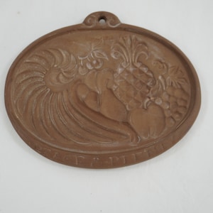 Hartstone Mold, Peace & Plenty Cookie Mold, Stoneware Pan, Cooking Pan, Cookware, Pan, Baking Stone, Signed, Free USA Ship