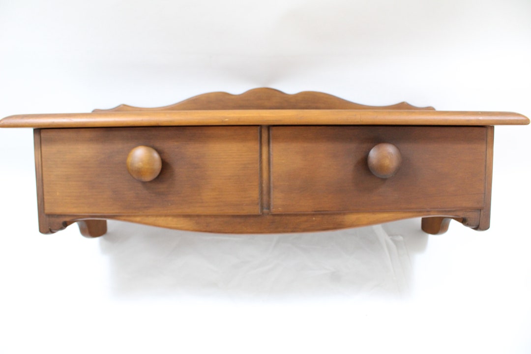 Kitchen Wall Shelf Vintage Wood Wall Shelf / Drawers Hand Etsy