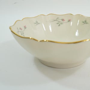 Lenox Bowl, Nut Dish, Condiment Dish, China, Dining Room Entertaining Dish, Serving Bowl, Off White Dish w/ Rose Manor RB485, Free USA Ship
