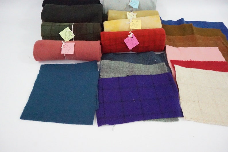 Wool Fabric Wool For Crafting Penny Rug Wool Craft Wool Free Ship Hand Dyed Wool Applique Wool Wool Samples For Hand Sewing