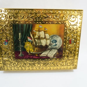 Vintage Metalldose, Verkade Dose, Aufbewahrungstee-Keksbehälter, geprägte Metalldose, Holland Made Free USA Ship