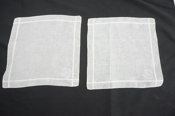 Antique Vintage Handkerchiefs, Linen Embroidered … - image 4