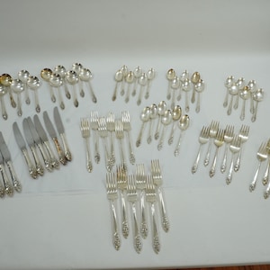 Community Silverplate Flatware, 1950 Evening Star Silverware, Service for 12, Holiday Silver Plated Flatware, Wedding Gift 133 Free USA Ship