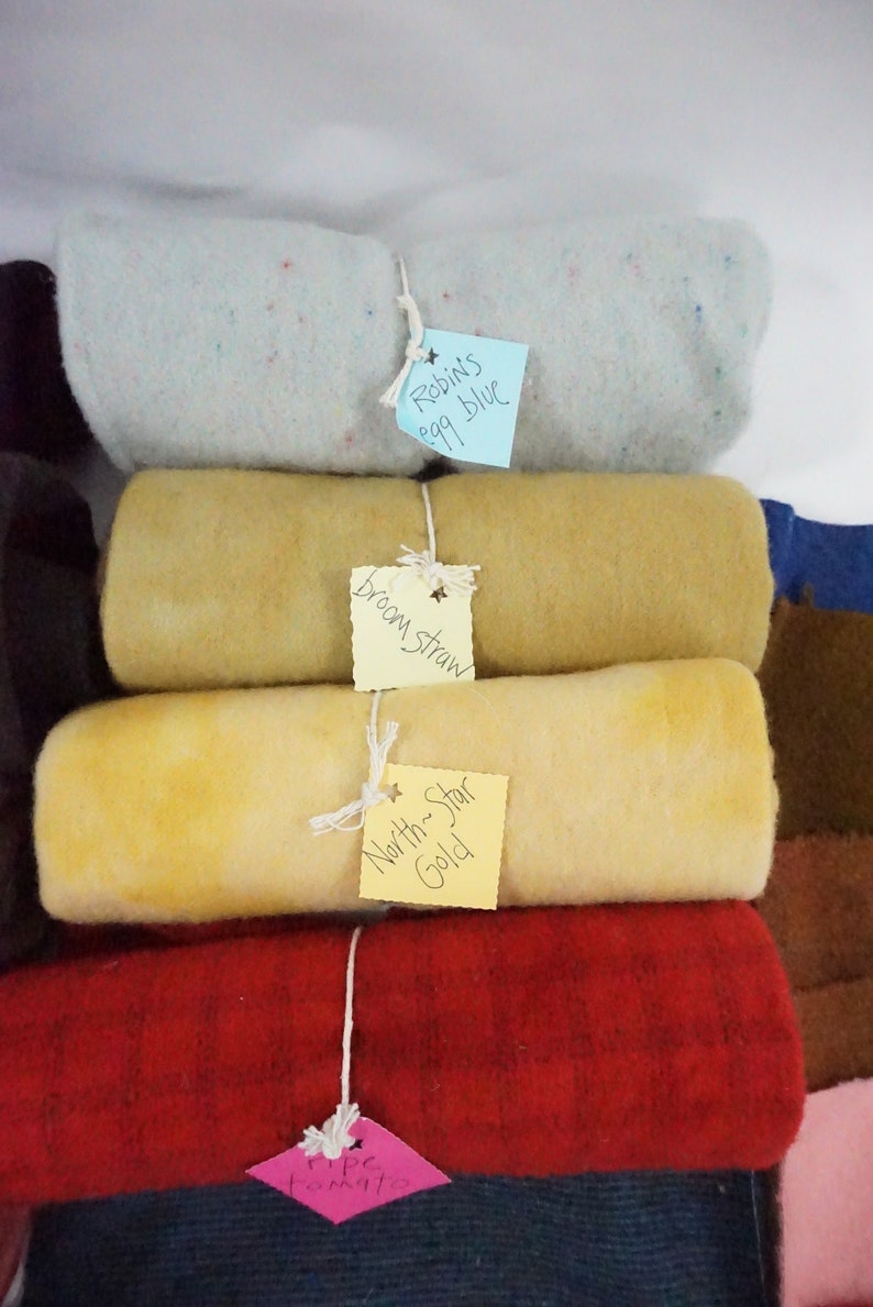 Wool Fabric Wool For Crafting Penny Rug Wool Craft Wool Free Ship Hand Dyed Wool Applique Wool Wool Samples For Hand Sewing
