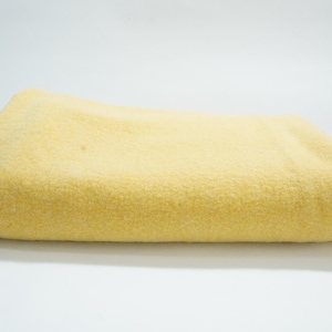 Wool Blanket, Vintage Gold Yellow Wool Blanket Twin Wool Bed Blanket, Wool Throw, 65&quot; x 78&quot; Spots, Scrap Wool, Free USA Ship