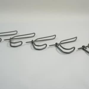 5 Metal Hooks, Double Hooks, Screw in Hooks, Hat, Coat, Towel, Kitchen Bath Twisted Wire Double Hooks Antique Hardware Lot 194 Free USA Ship