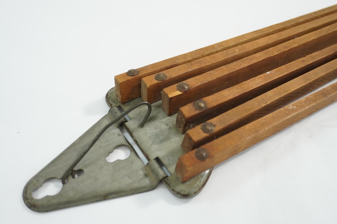 Wood & Metal Drying Rack, Primitive Antique Fold Away Clothes Dryer ...