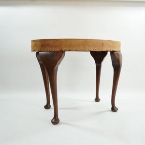 Antique Footstool, Queen Anne Style Footstool, Bench, Furniture, Oval Dressing Table Stool, Ready for Reupholstering Free USA Ship