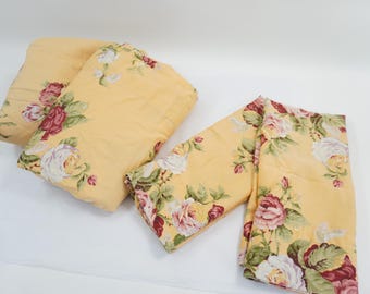 Ropa de cama Ralph Lauren, juego de ropa de cama de algodón con estampado floral Kathleen, sábanas vintage RL, juego de sábana encimera, sábana bajera y 2 fundas de almohada tamaño Queen, envío gratuito a EE. UU.