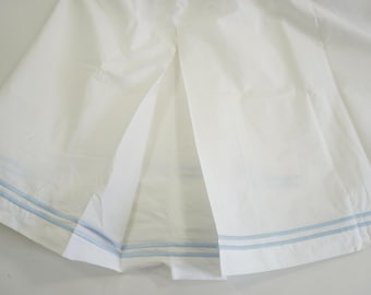 Ropa de cama Hudson Park, faldón para cuna Little Hudson Park Nursery, volante para cuna, ropa de cama 100% algodón para cuna, rayas blancas y azules, envío gratuito a EE. UU.