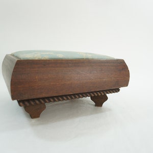 Footstool, Mahogany Wood Frame Footstool, Antique Vintage Furniture, Vintage Victorian Furniture, Free USA Ship