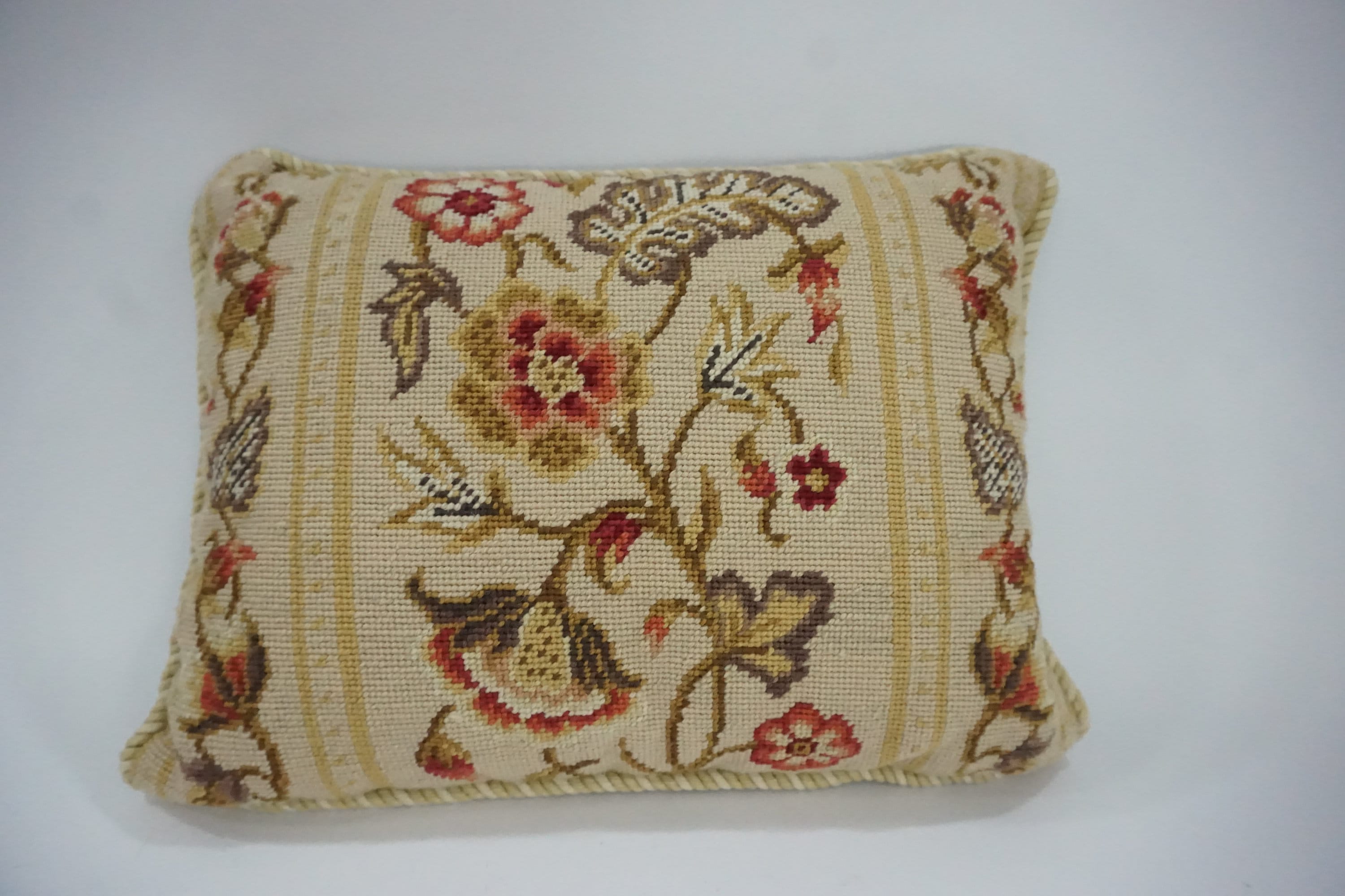 Antique needlepoint pillows sales
