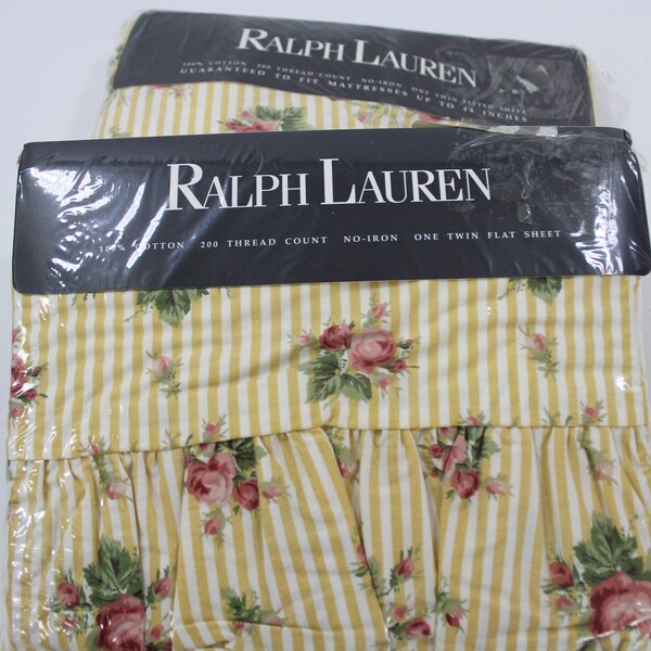 Ralph Lauren Yellow Sophie Flat Sheet Etsy