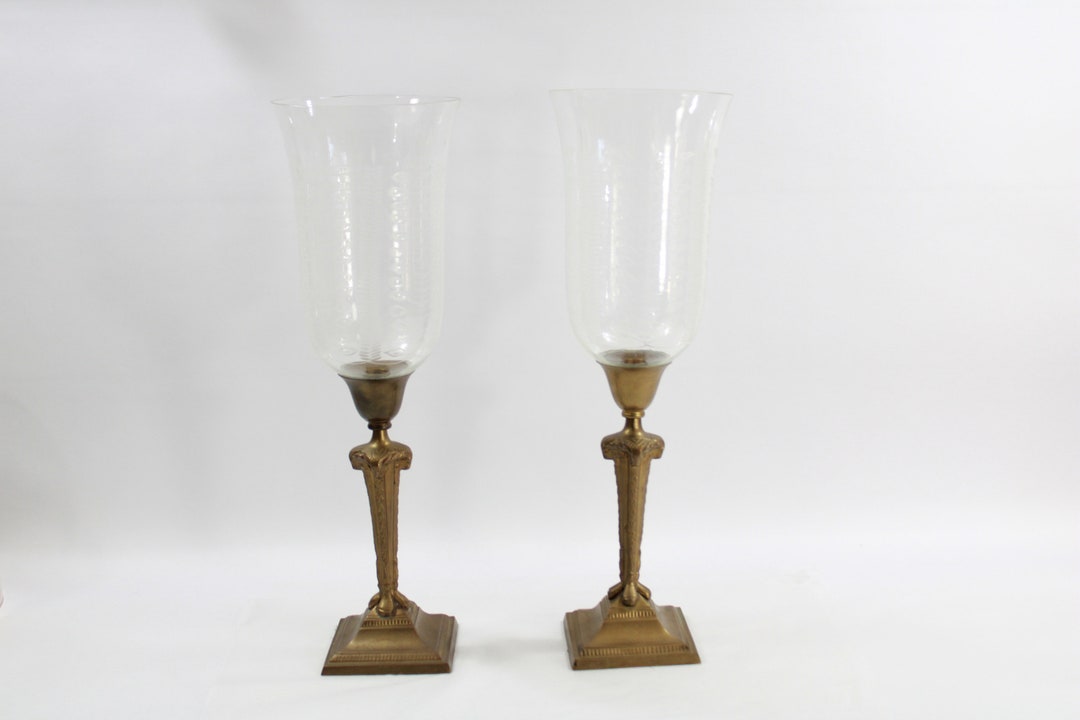 Candlestick Hurricanes Candle Hurricanes Vintage Glass & Etsy