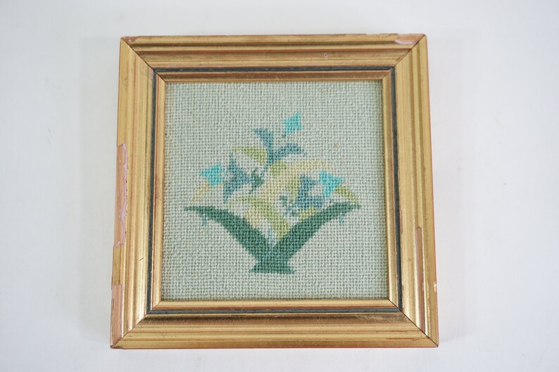 Framed Completed Needlepoint Framed Mini Needlepoint Canvas | Etsy