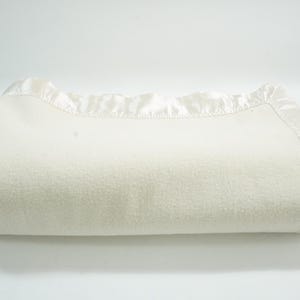 Wool Blanket, Off White Wool F/Q Blanket 90&quot; x 90&quot; Cabin Lake House Camping Wool Blanket, Weighted Wool Blanket, Free USA Ship