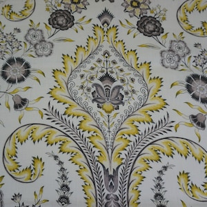 Isham Indienne Fabric, Williamsburg Fabric, Lemongrass 1 Yard 30 &quot;L, 100% Leinenstoff, nur für den Verkauf Designertextilien, kostenloser Versand aus den USA