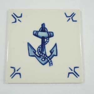 Carrelage Schiffmacher, carrelage Royal Delft, design ancre, carreau de contour de cheminée, foyer, carreau de dosseret, carreau hollandais, livraison gratuite de 5 1/16 po.