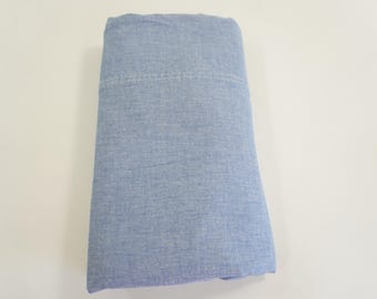Ralph Lauren Chambray Twin Flat Size Sheet, Blue Cotton, Chambray Bedding, Vintage RL Bedding, Twin Sheet, Free USA Ship