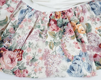 Volante para cama individual Ralph Lauren Allison Floral, ropa de cama individual de algodón, ropa de cama vintage RL Allison Floral, faldón para cama individual floral, envío gratuito a EE. UU.