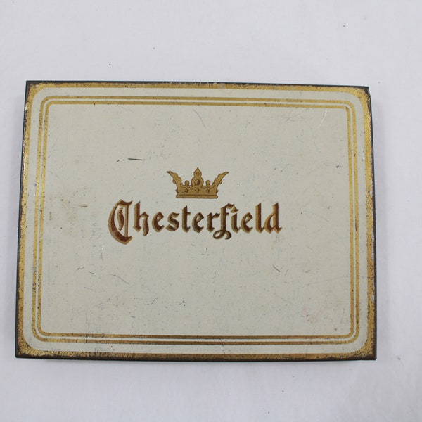 Chesterfield Cigarette Tin, Thin Flat Tin, Old Chesterfield Advertising Tin, Collectible 1920's Tin, No UPC, Collectible Tin, Free USA Ship