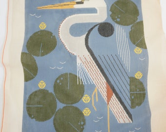 Charley Harper Needlepoint, Herondipity, KD Artistry, Inc., 1989 Canvas, No Thread or Directions, Heron 18 Pt Painted Canvas Free USA Ship