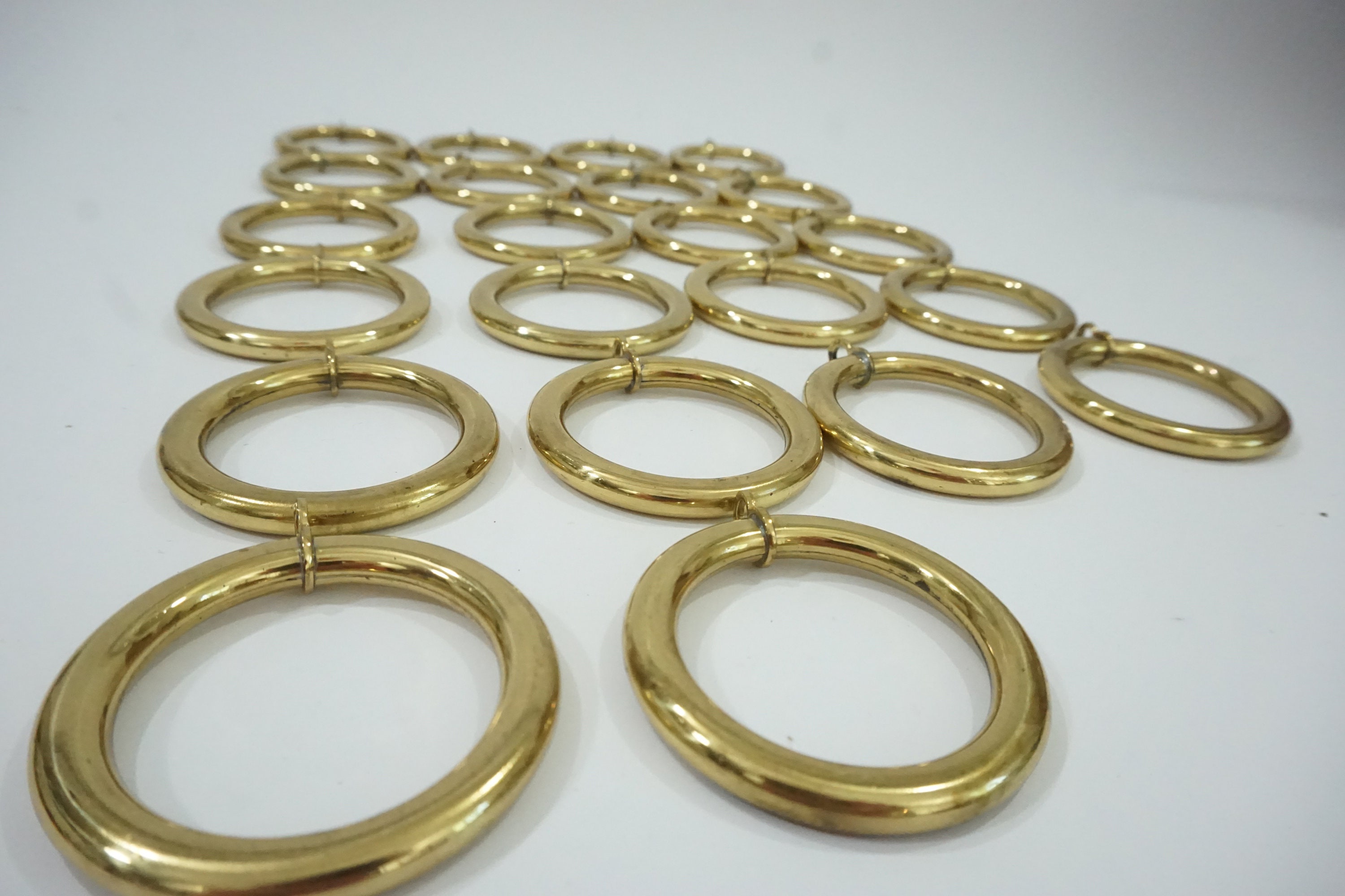 Curtain Rod Rings 22 Brass Curtain Rod Rings 1 3/4 Etsy