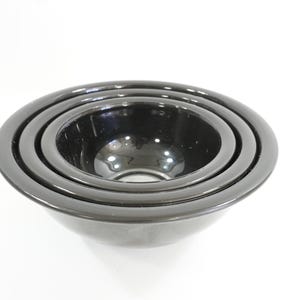 Pyrex Mixing Bowls, Black and Clear Nesting Bowls, Set of 3 Black Pyrex Corning Bowls, Vintage Kitchen, Modern Decor, RB436 Free USA Ship