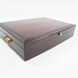 Flatware Chest, Silverware Box, Storage Cutlery Case, Silver Organizer, Mahogany, Wood, Pacific Silvercloth, No Brass Plate Free USA Ship