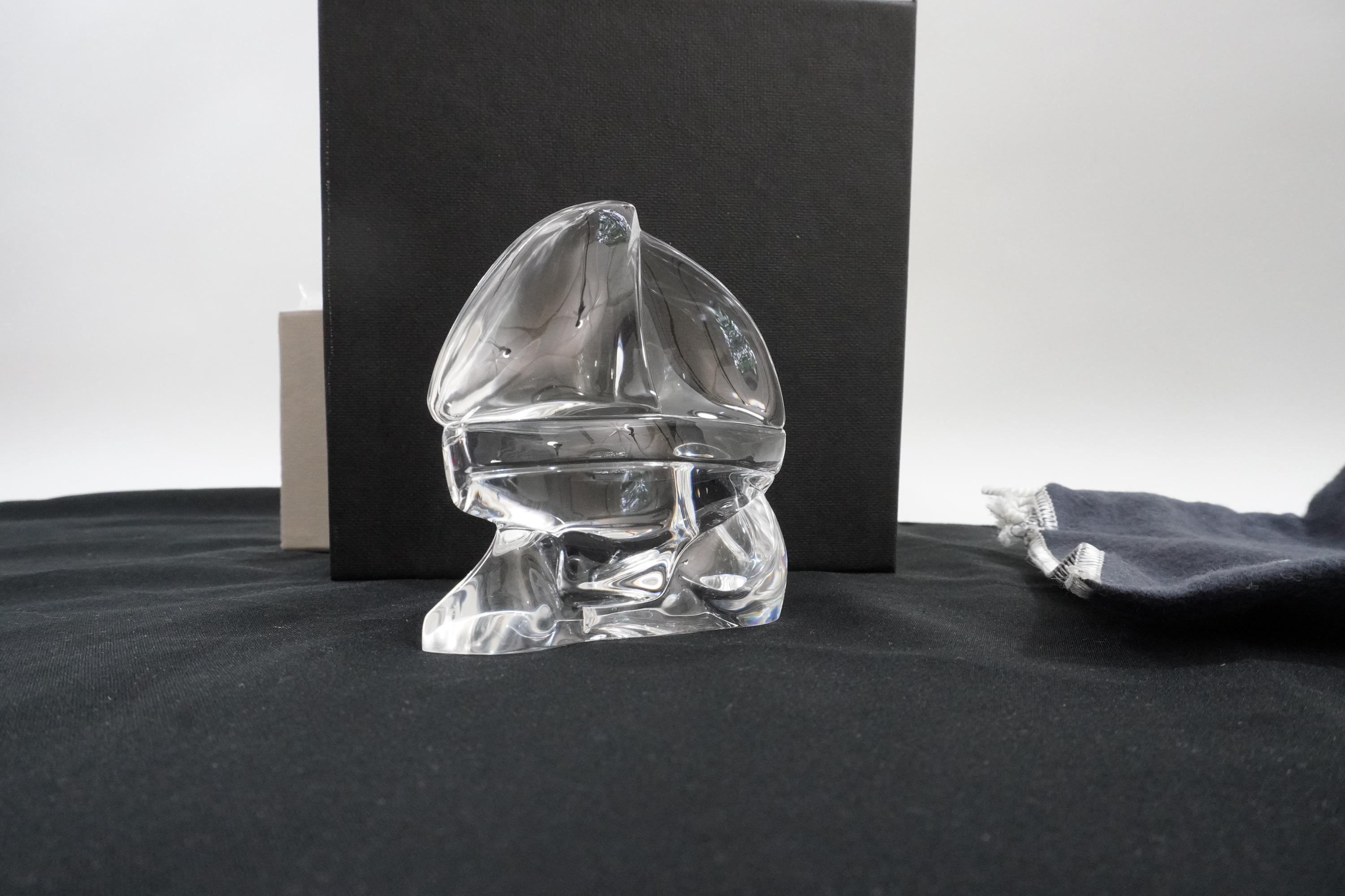 Steuben Crystal Sailboat, Small Crystal Boat, Shelf Figurine