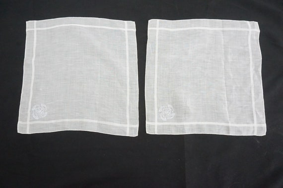 Antique Vintage Handkerchiefs, Linen Embroidered … - image 5
