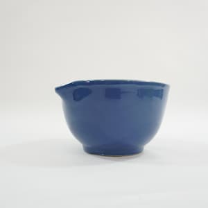 Deltis Mixing Bowl, Cookware, Cobalt Blue and Off-White Stoneware Bowl, Easy Pour Bowl, 6 1/4&quot; D x 3 7/8&quot; H Portugal Pottery Free USA Ship