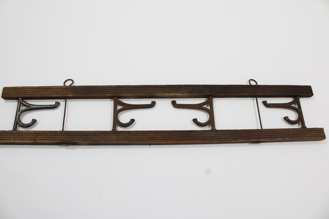 Wood Hat Rack 4 Adjustable Pivoting Swivel Metal Hooks on Etsy