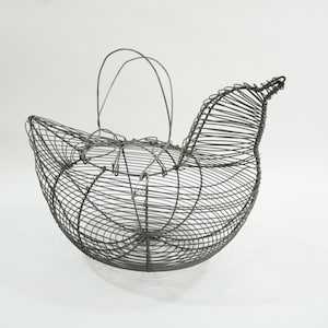 Egg Basket, Chicken Basket, Vintage Country Kitchen Decor, Hen Egg Basket, Duck Bird Shaped Basket, Egg Collecting Basket, Free USA Ship