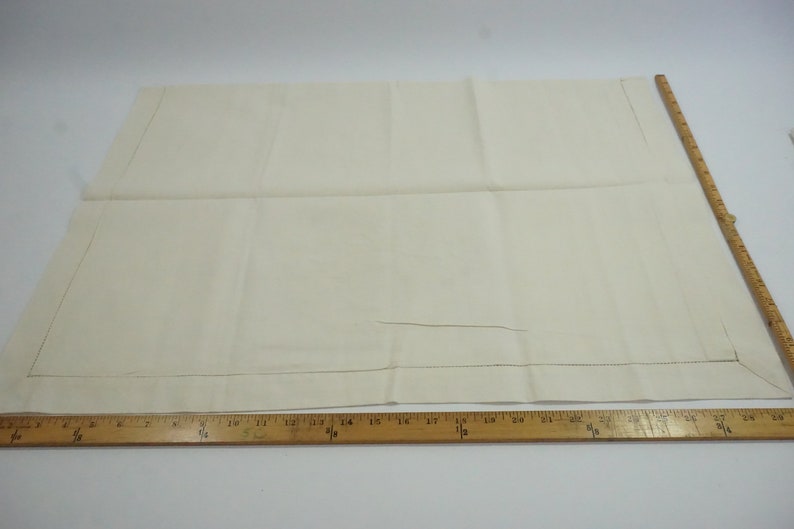 Free USA Ship Dowry Linens 1940/'s Linen Bedding White Work Vintage Linens Flange Cutout Work 2 Standard Pillow Shams Off White Linen