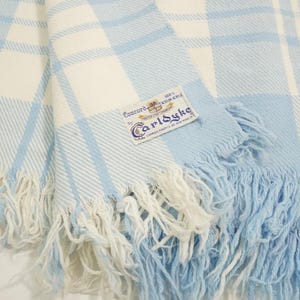 Carldyke Acrylic Throw, Blue Tartan Plaid Baby Blanket, Picnic Car Dog Cat Blanket, Small Lap Blanket with Fringe, DAMAGE Free USA Ship