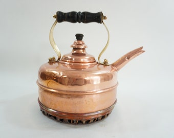 The Simplex Patent Kettle Co., 1.7 cap, Copper Finish, Whistling Tea Kettle Made in England, Dings, Dents Cond Issues Free USA Ship