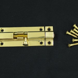 Brass Hardware, Brass Door Slide Lock, Barrel Bolt Slide Latch, Door Hardware, Cabinet Hardware, Home Hardware, Lot 116 Free USA Ship