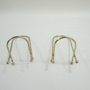 Plate Holders, Decorative Brass Plate Stands, 2 Brass Stands, Dinner Dish Holders, Kitchen Cabinet Display Organizers, Free USA Ship