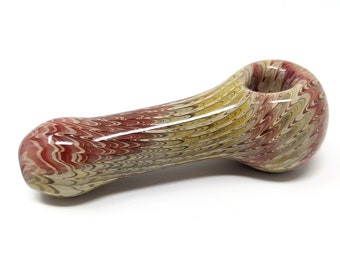Swirley Quarter Pounder Hand Pipe, Glass Pipe, Handblown Glass Smoking Pipe, Glass Art Pipe, Old School Glass Pipe, Heavy-Duty