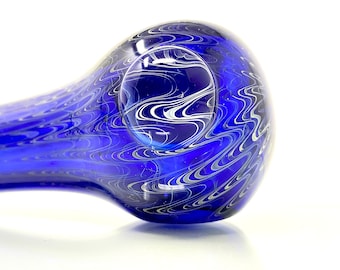 Glass Pipes, Cobalt Blue Old School 90s Style, Unique and Durable, Extra Heavy Wall Borosilicate Glass, Style Pipe For Smoking, Heady Pipe