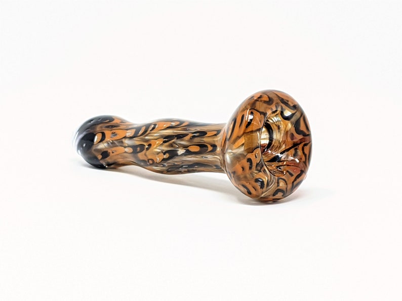 Handmade Pipe Handmade Glass Halloween Chillum Glass Bat Smoking Pipe Wrap /& Rake With Silver Fume Glass Pipe Handblown Glass Pipe