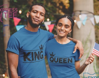 valentine shirts Couples Relationship Engagement Love Cute Matching Gifts king AND queen  t-shirt