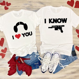 Star wars couples gift set | Disney Star Wars Couple Shirt | I Love You I Know Shirt | Disney Couple Shirt | Valentines day gifts