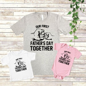 Our first fathers day together shirt 2022 , first time dad gift , personalized fathers day gift , custom fathers day gift , daddy and me image 1