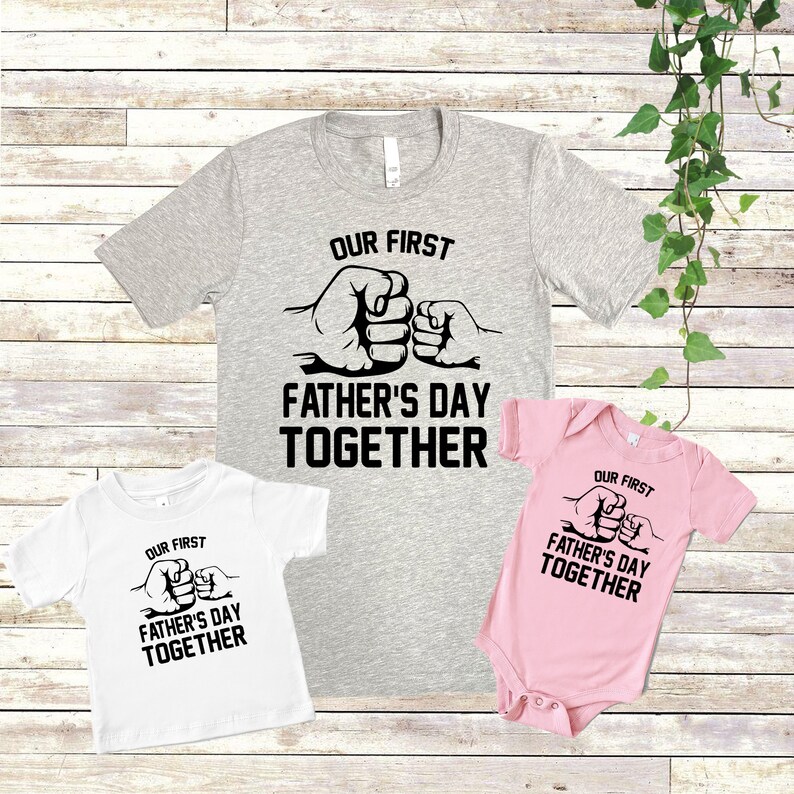 Our first fathers day together shirt 2022 , first time dad gift , personalized fathers day gift , custom fathers day gift , daddy and me image 1