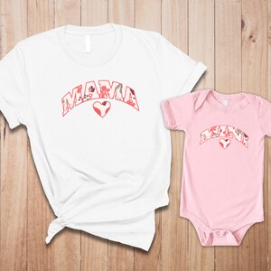 Summer Tropical Print Mama and Mini Mommy and Me Matching Outfits Mom and Daughter T-Shirt Set Gift