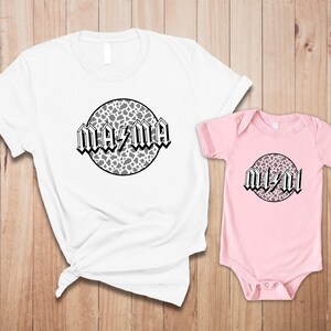 Cow Print Design Cool Mama and Mini Matching T-Shirts Cute Mommy and Me Outfits Mother and Daughter Gifts